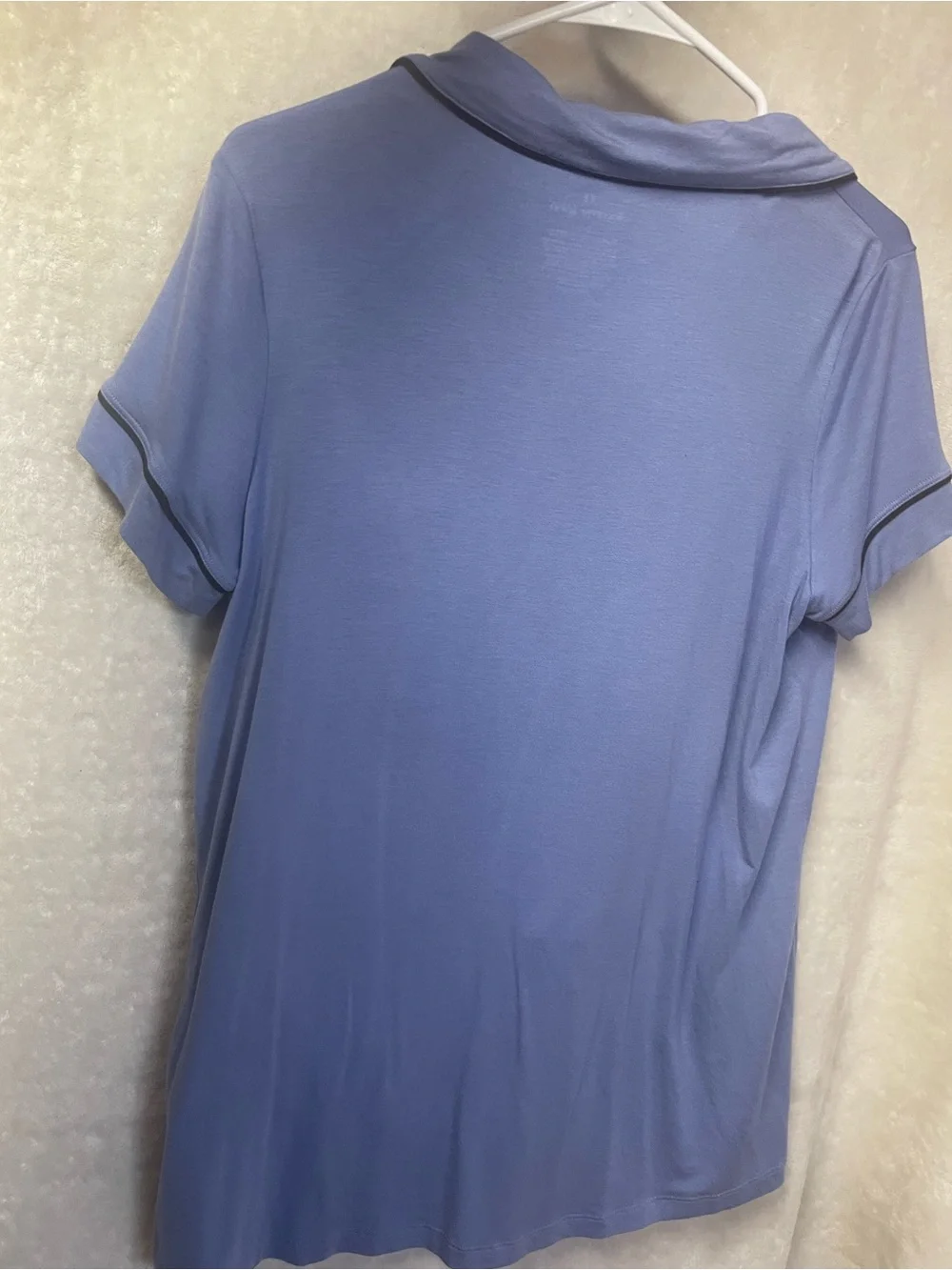 Tommy John Blue PJ SET- Short Sleeve Top & Pants w Black Piping Soft Cozy